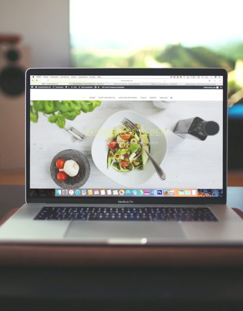 MacBook Pro showing vegetable dish